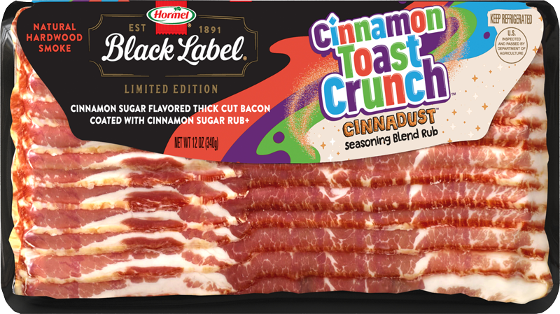 Limited Edition* HORMEL® BLACK LABEL® CINNAMON TOAST CRUNCH™ Flavored Thick Cut Bacon