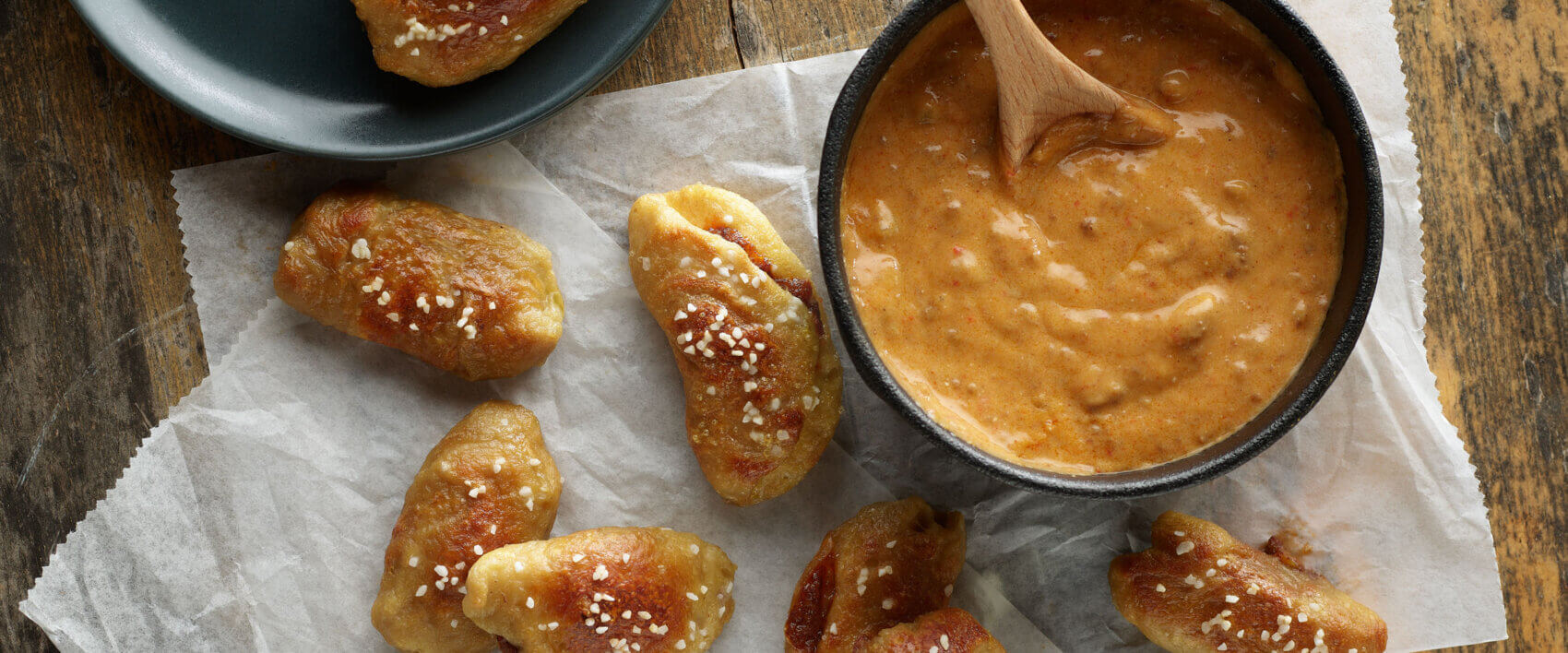 Chili Stuffed Pretzel Bites with Chili Cheese Dip - HORMEL® Chili