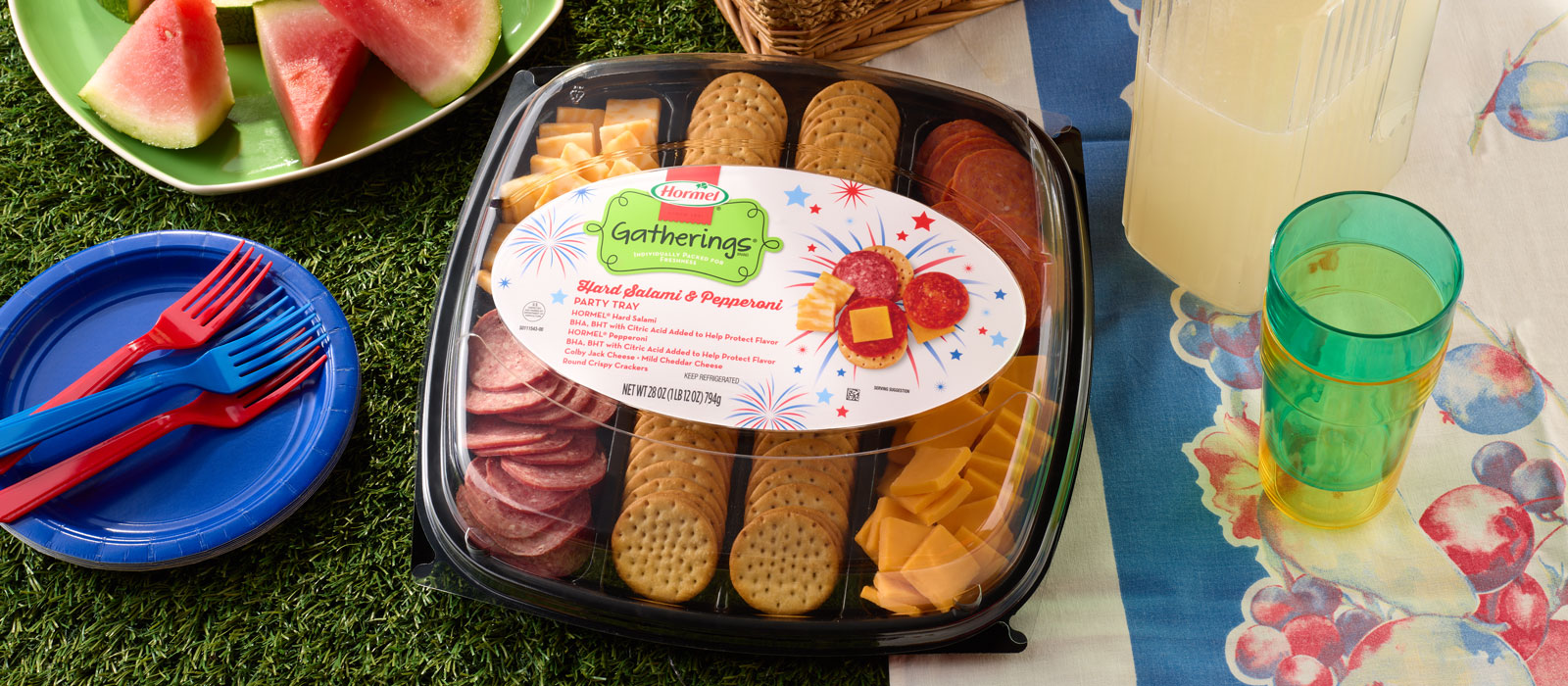 party tray in a picnic setting