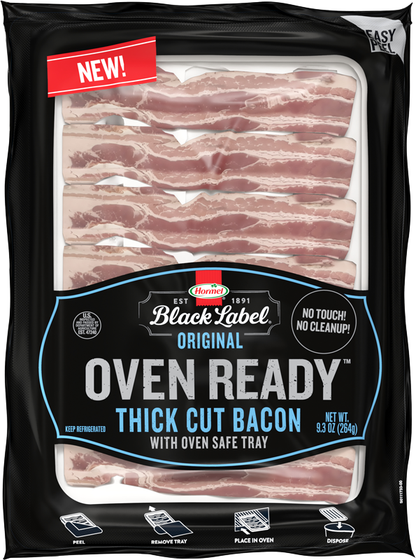 HORMEL® BLACK LABEL® OVEN READY™ Thick Cut Bacon with Oven Safe Tray